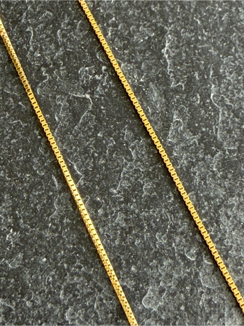14kt  Yellow Gold Box Chain Necklace 22” long